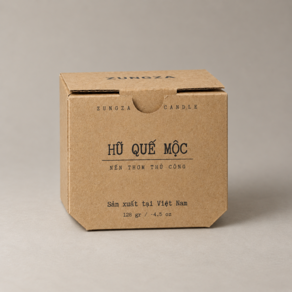 Hộp giấy nhỏ in chữ HŨ QUẾ MỘC của ZUNGZA